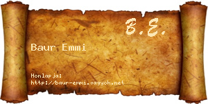 Baur Emmi névjegykártya